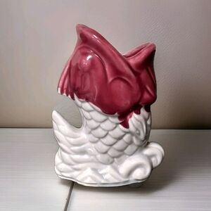 Vintage Shawnee Fish Vase Maroon and Gray 5" USA Made #845 Koi Planter